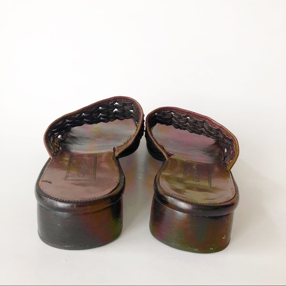 Cole Haan Brown Woven Leather Slide Sandal 8 - Picture 5 of 8